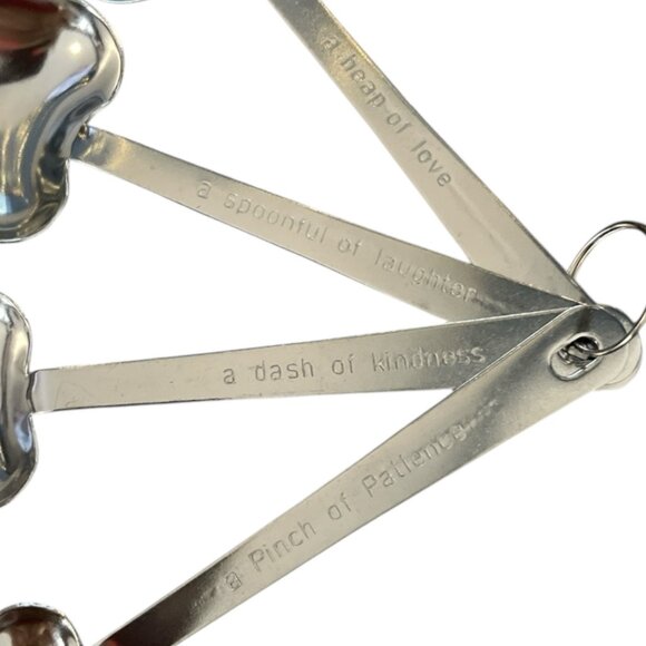 Kate Aspen Heart Measuring Spoons – Set of 4 with Uplifting Phrases – 2011 – Sta - Picture 6 of 7